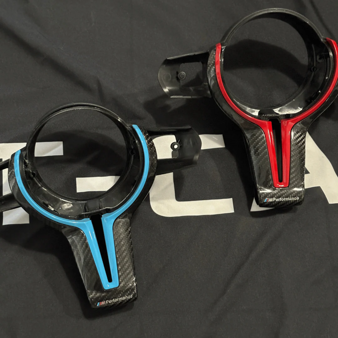 BMW light blue Carbon Steering Trim
